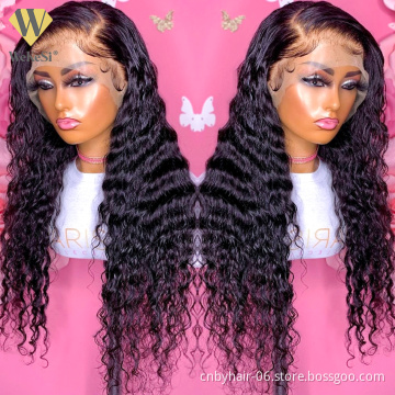 13x4 Loose Deep Wave Frontal Wig Full Lace Front Human Hair Wigs For Women Water Wave 30 Inch Brazilian Curly Human Hair Wig